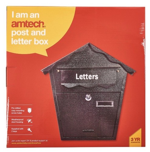 Black large letter box - letter,