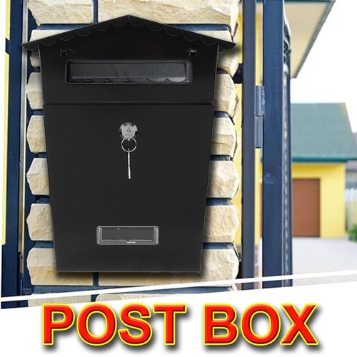 Black large letter box - letter, post